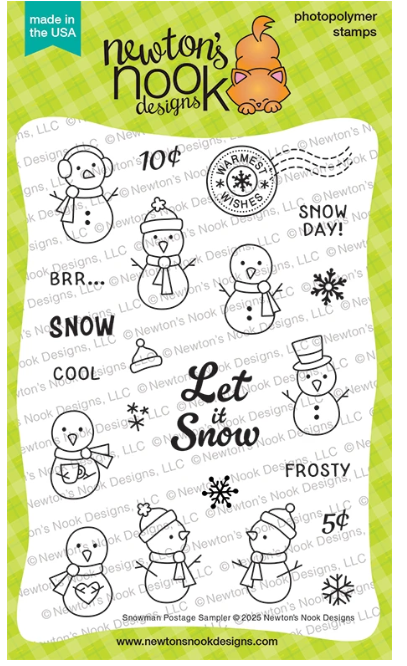 Newton's Nook - Snowman Postage Sampler Stamp and Die Set