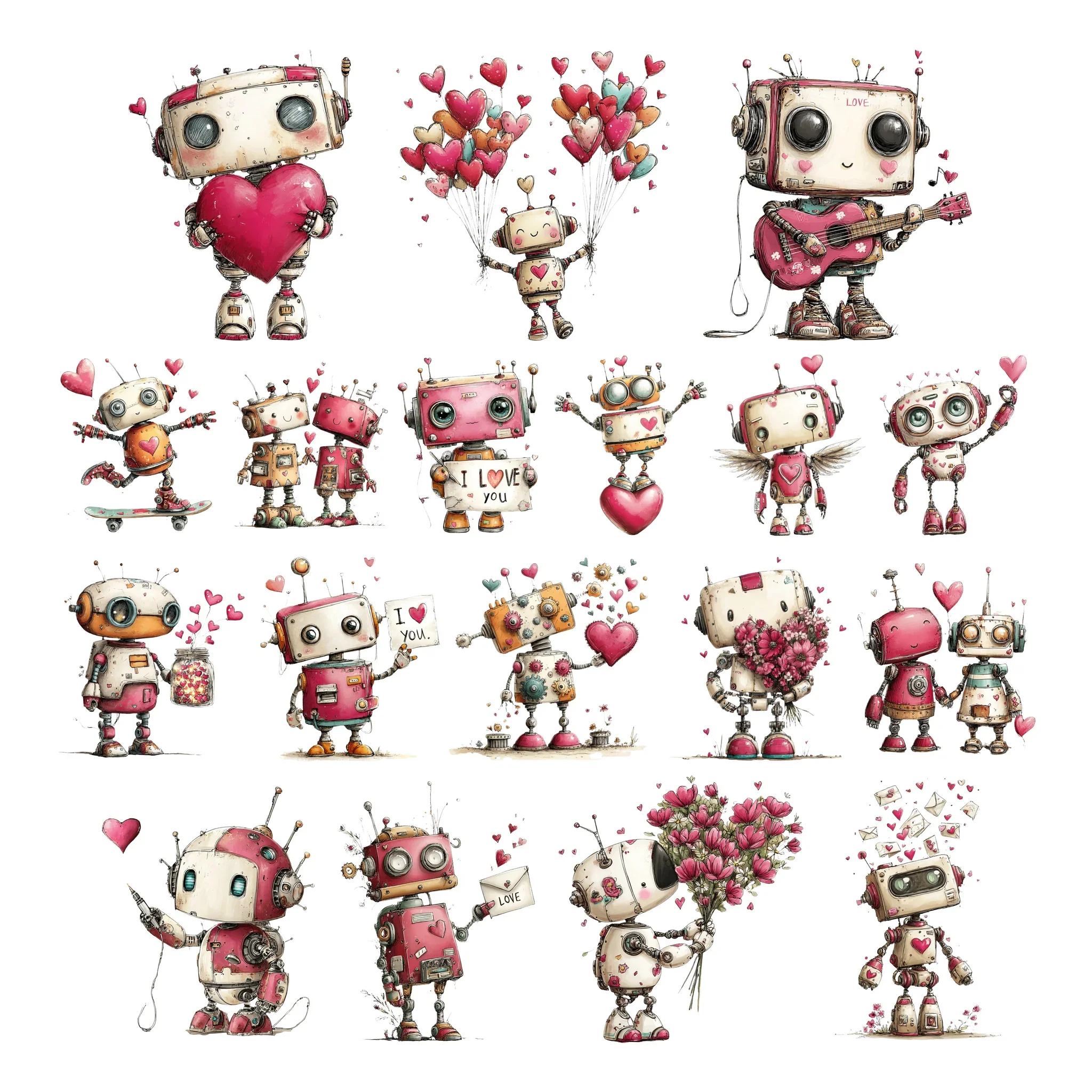 Simply Stated Design-Love Bots Ephemera