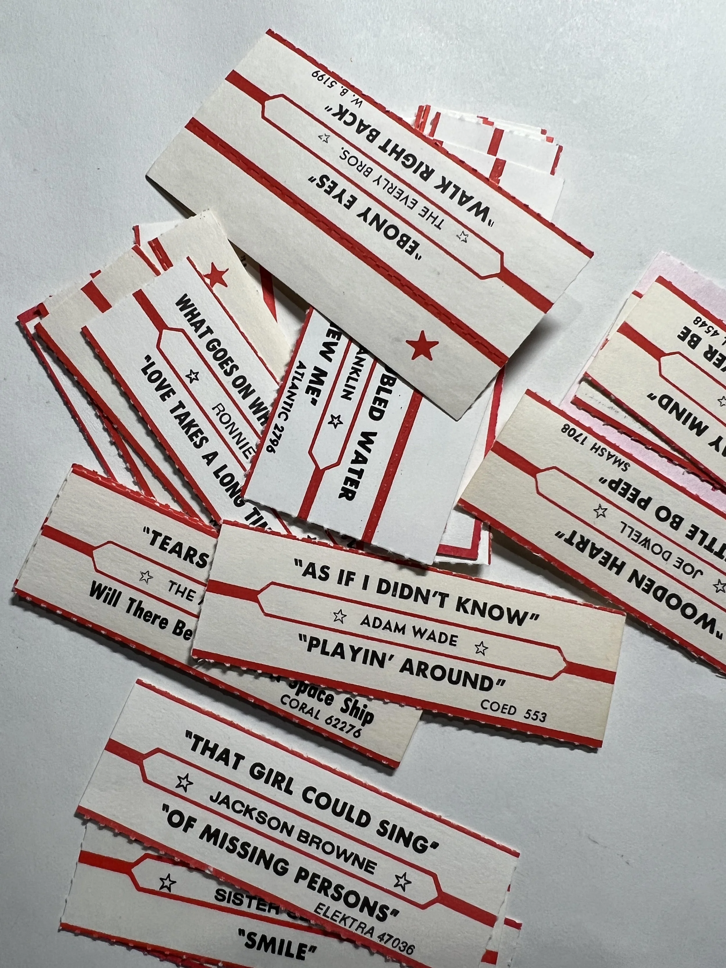 Junk Journaling - Vintage Juke Box Song Titles