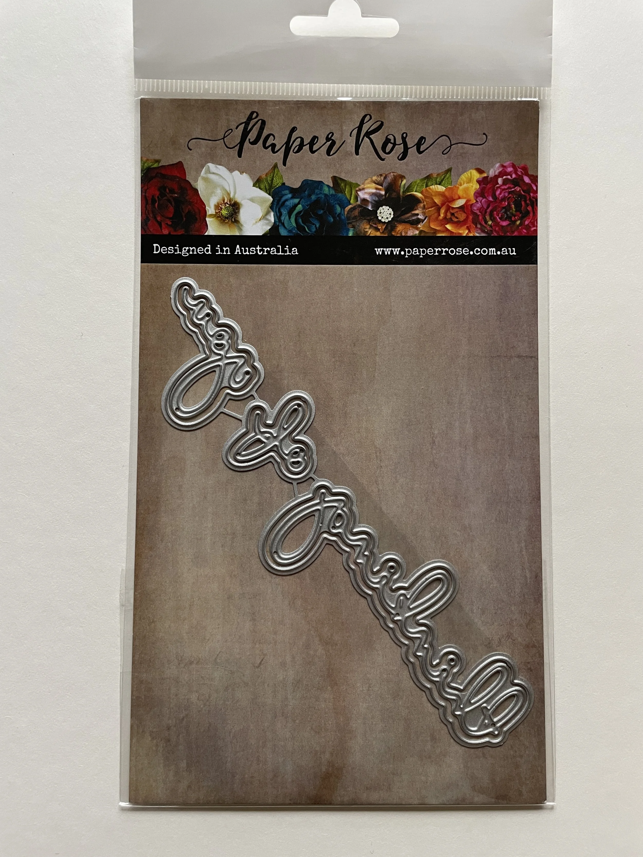 Paper Rose Thinking of You Fine Script Layered Metal Die