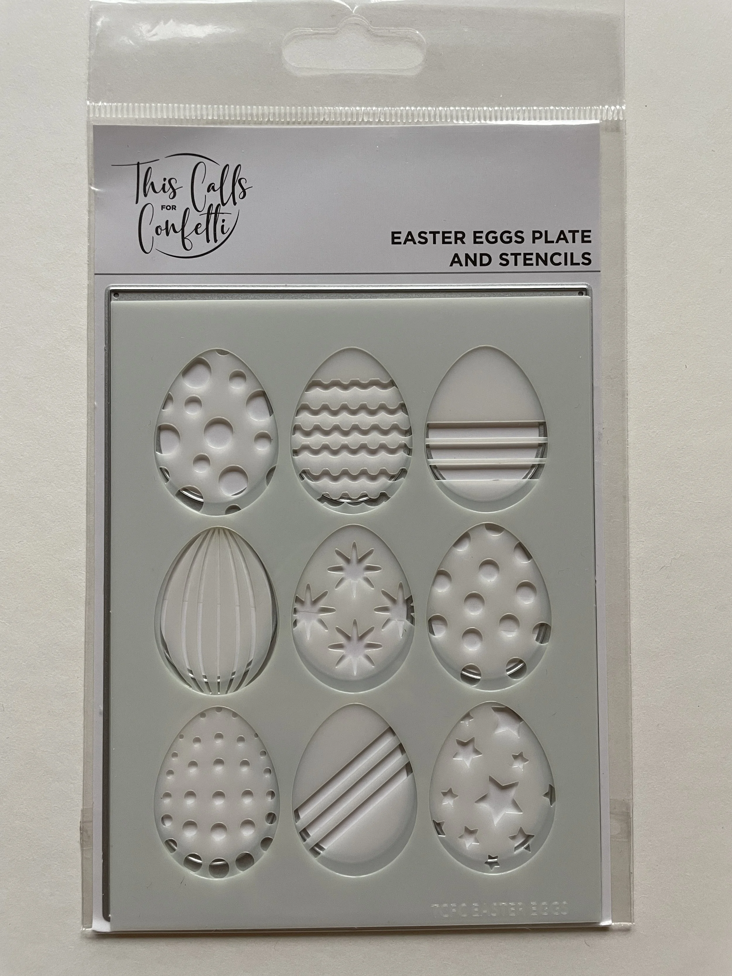 This Calls for Confetti Easter Eggs Plate and Stencils