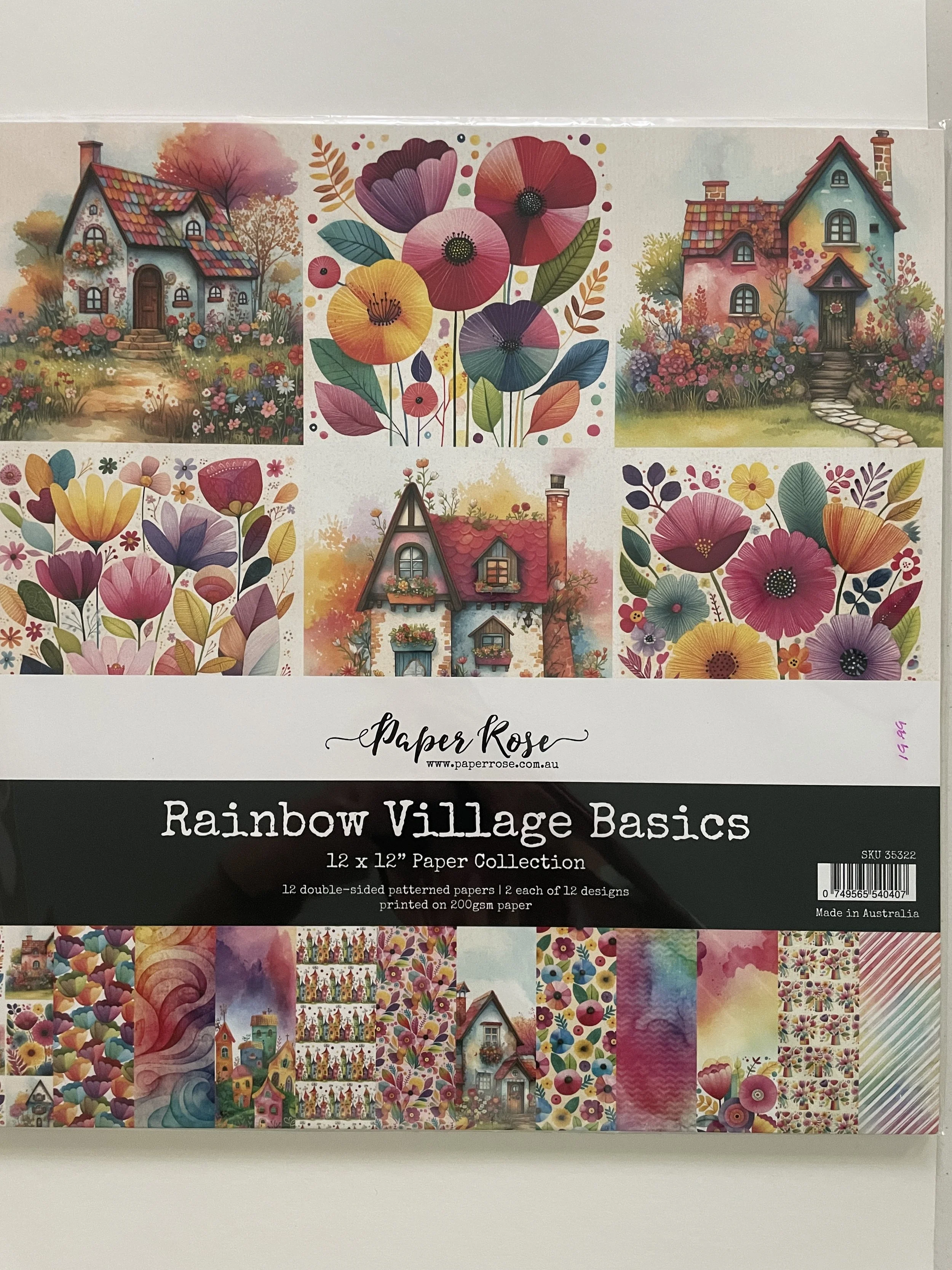 Paper Rose Studio Rainbow Village Basics 12x12 Paper Pack
