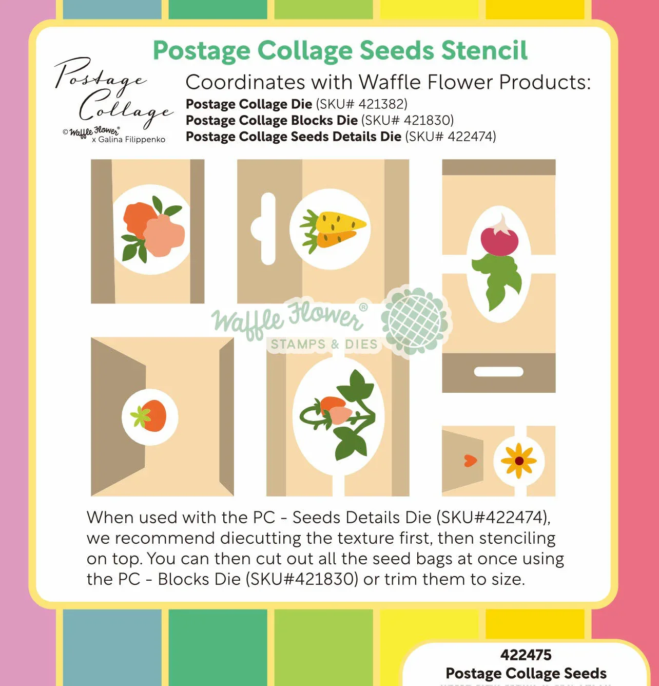 waffle-flower-crafts-postage-collage-seeds-detail-die-and-stencil-set #3.webp