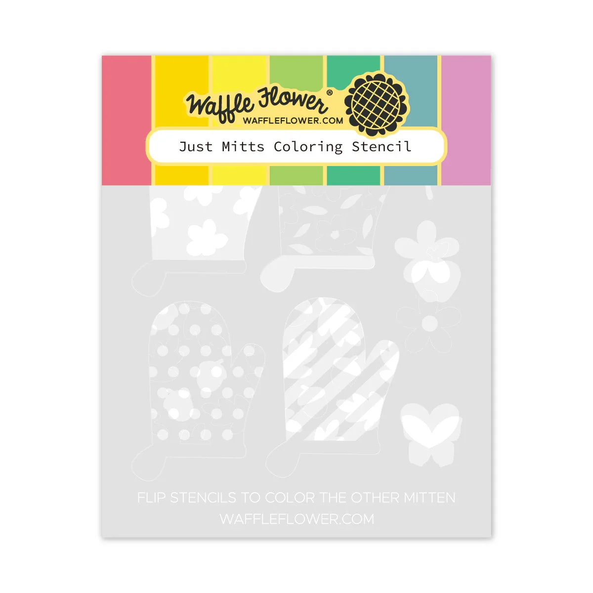 Waffle Flower Crafts-Just Mitts Coloring Stencil