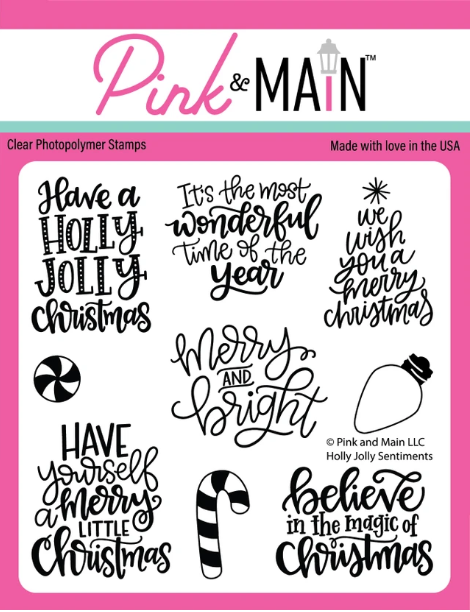 Pink & Main - Holly Jolly Sentiments Stamp and Die Sets