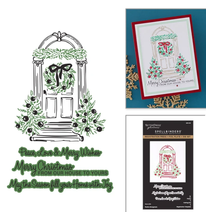 Spellbinders - Festive Evergreens Registration Press + Foil Plate & Die Set