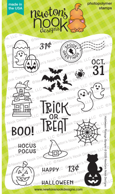 Newton's Nook - Halloween Postage Sampler Stamp and Die Set