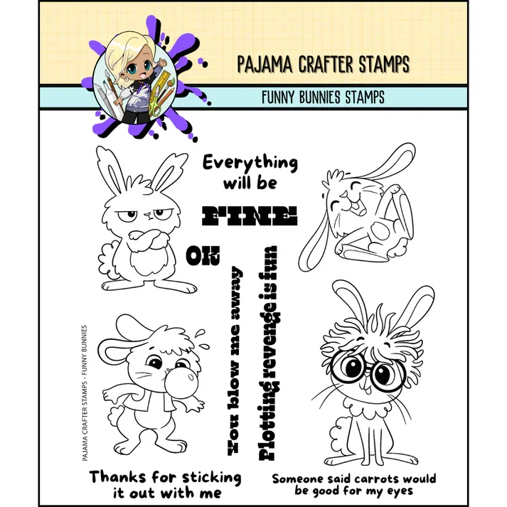 Pajama Crafter Stamps - Funny Bunnies Stamps