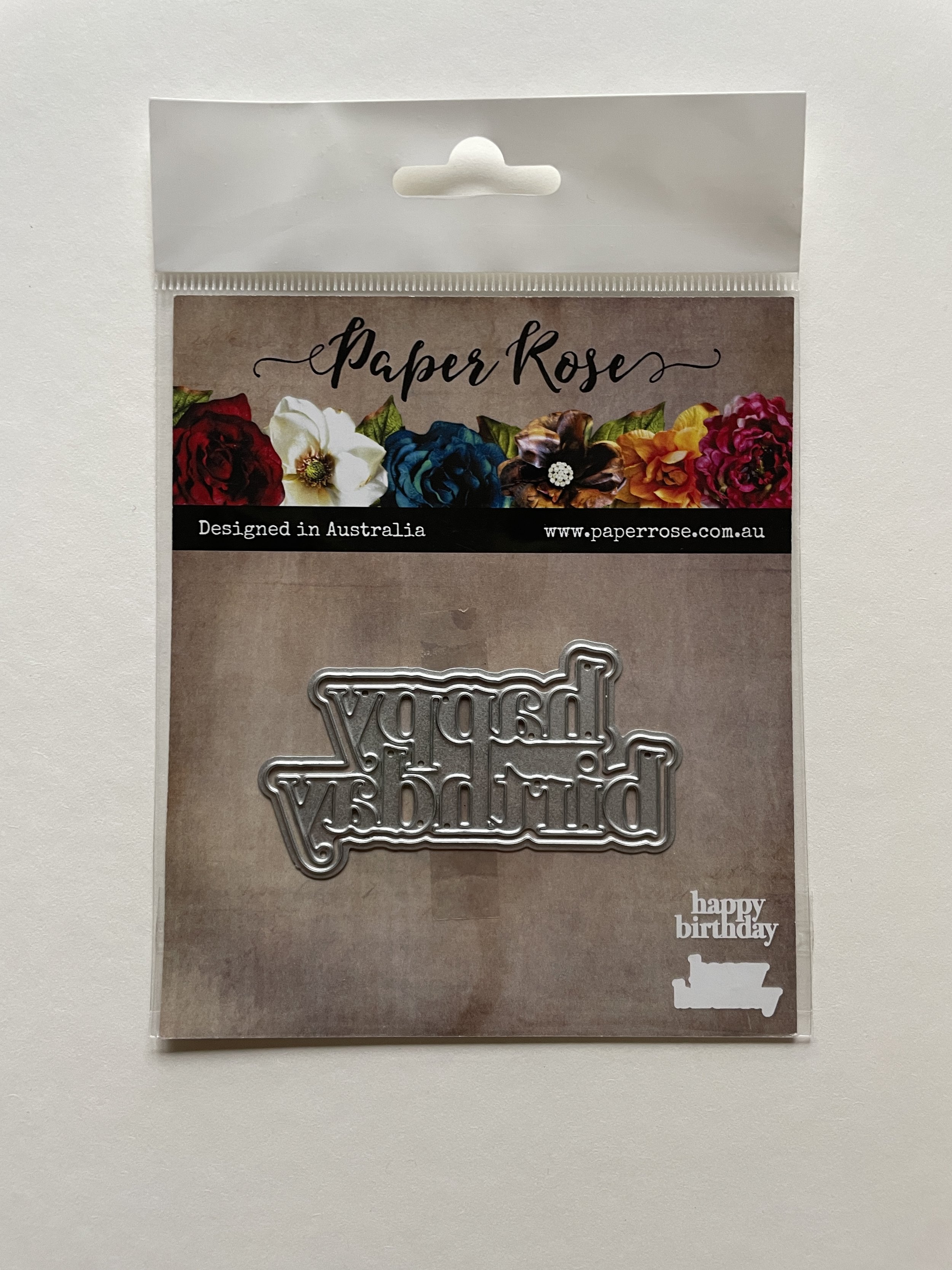 Paper Rose Happy Birthday Chunky Layered Metal Die