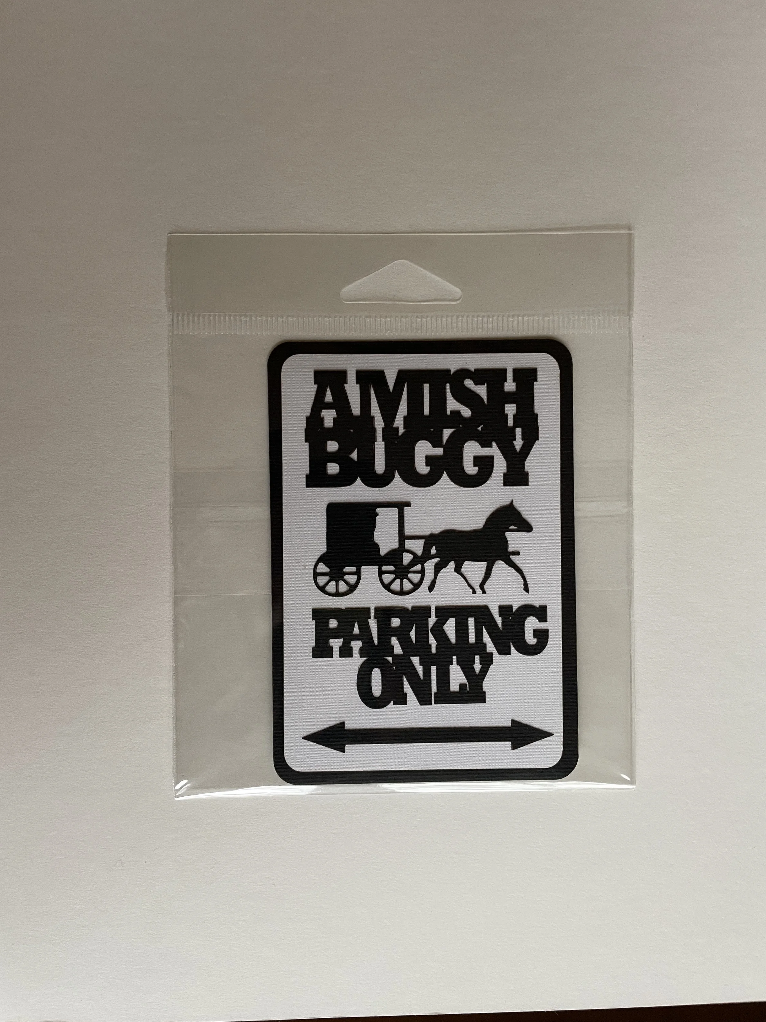 Michigan Amish Buggy Parking Only Paper Laser Cut