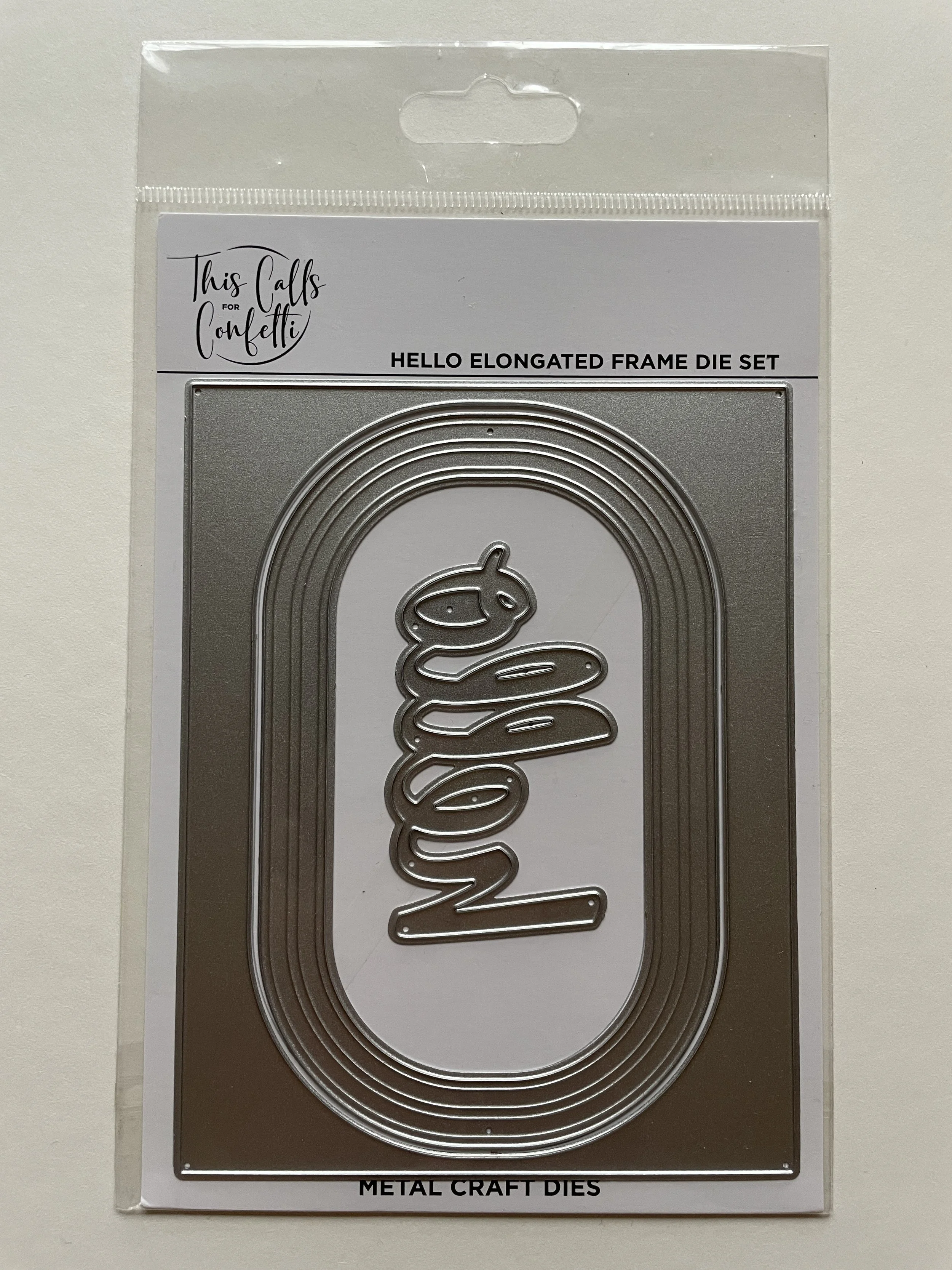 This Calls for Confetti Hello Elongated Frame Die Set