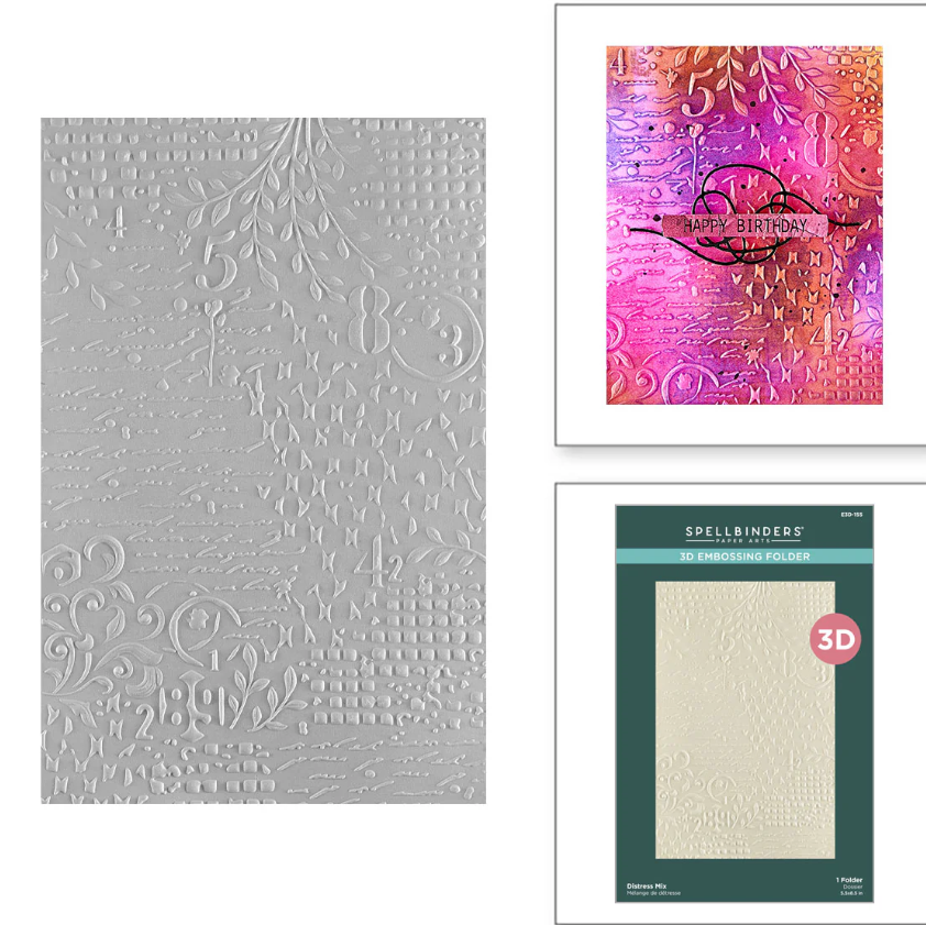 Spellbinders - Distress Mix 3D Embossing Folder
