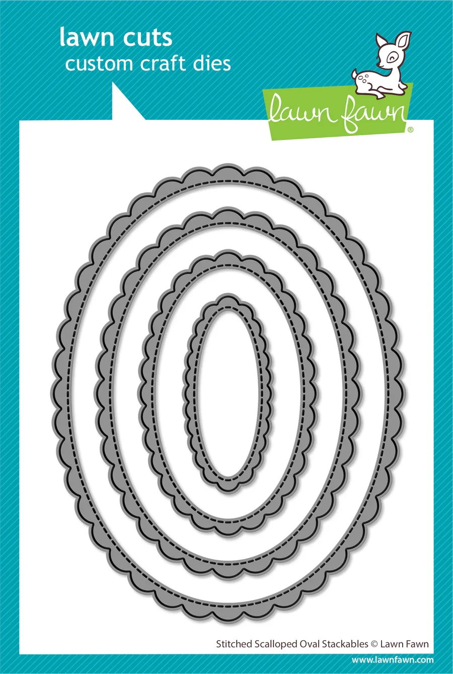 Lawn Fawn - Stitched scalloped Oval Stackables Dies
