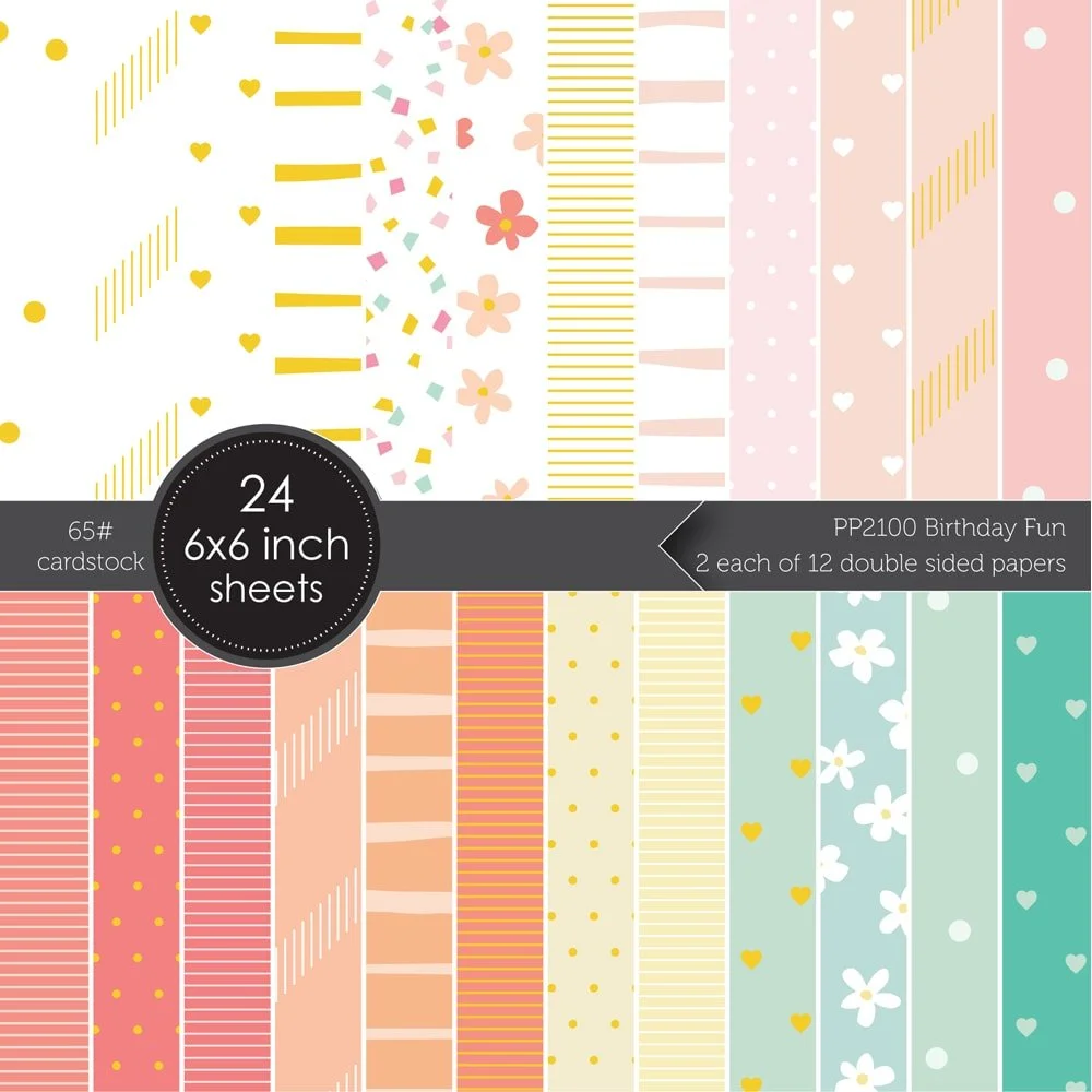 Poppystamps - Birthday Fun 6 x 6paper pack