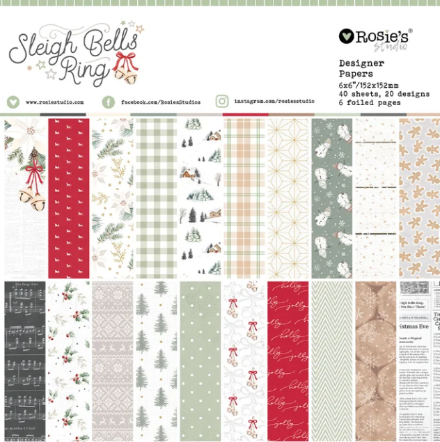 Spellbinders - Rosie's Studio Sleigh Bells Ring 6 x 6 Designer Paper Pad