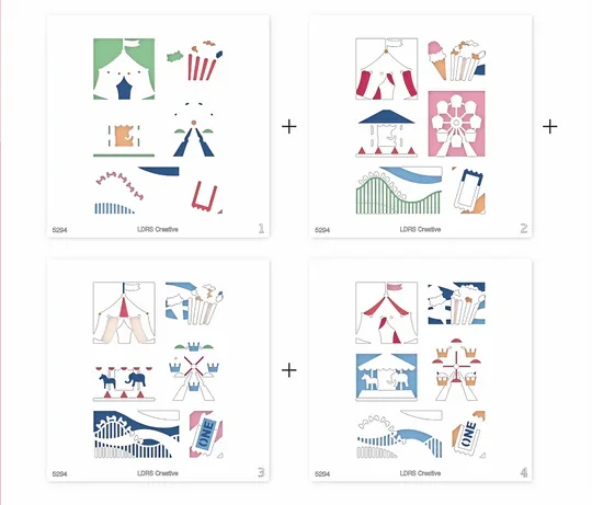 LDRS Fairground Postage Collage Layering Stencils