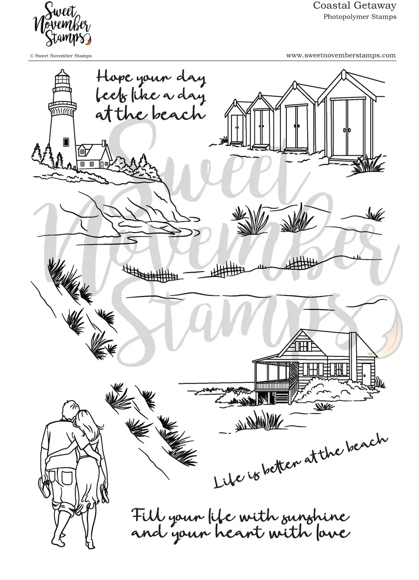 Sweet November Stamps-Coastal Getaway
