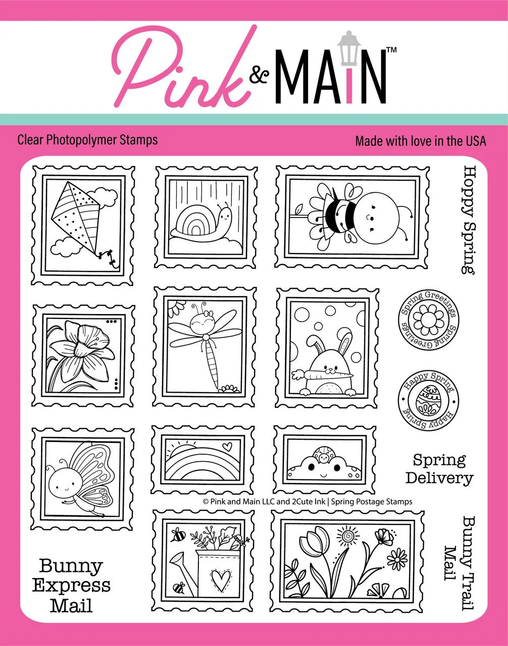 Pink & Main-Spring Postage Stamps