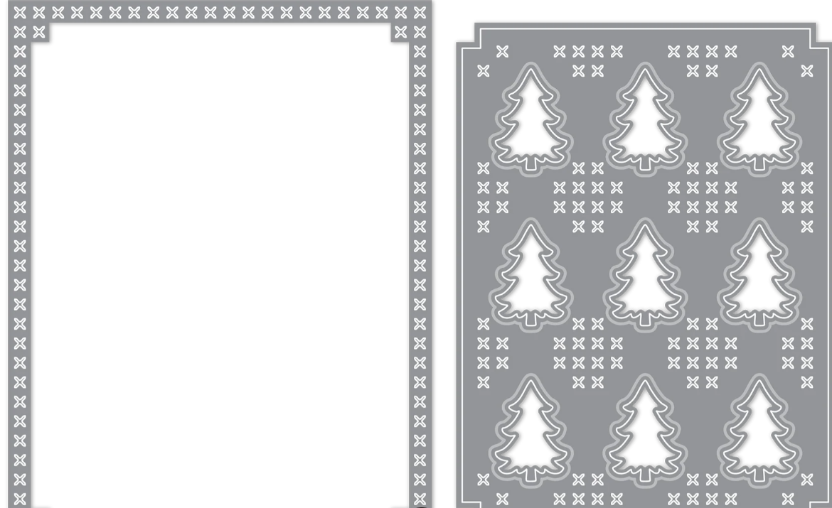 LDRS - Cross Stitch Evergreen A2 Coverplate Dies
