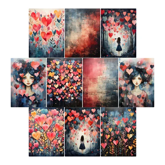 Simply Stated Design-Raining Heart A2 Card Fronts