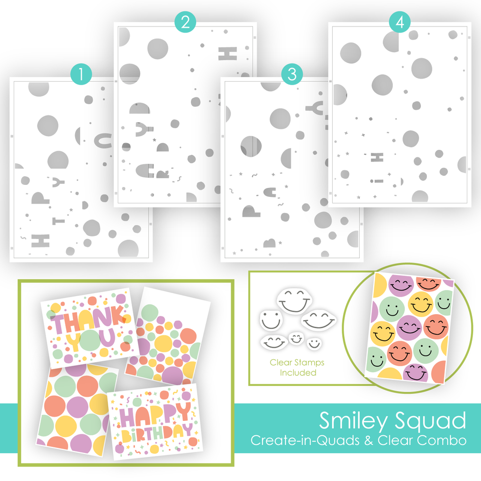 Smiley Squad -Create in Quads Stencil Class