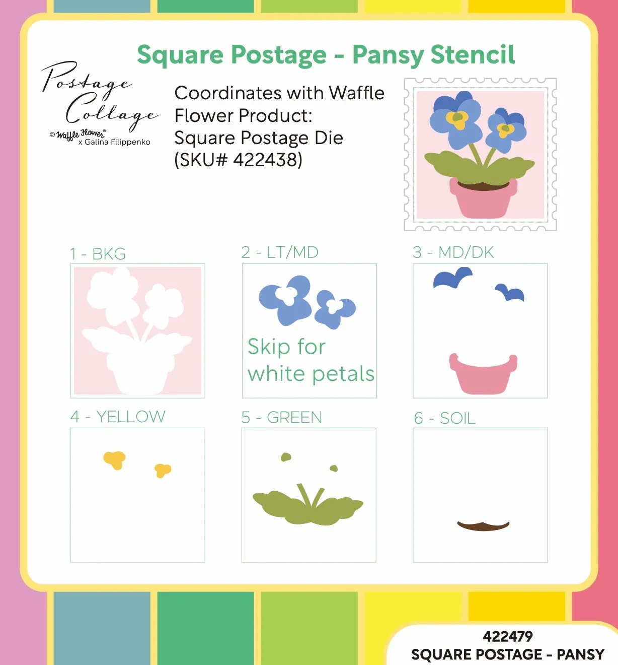 waffle-flower-crafts-square-postage-pansy-stencil #2.webp