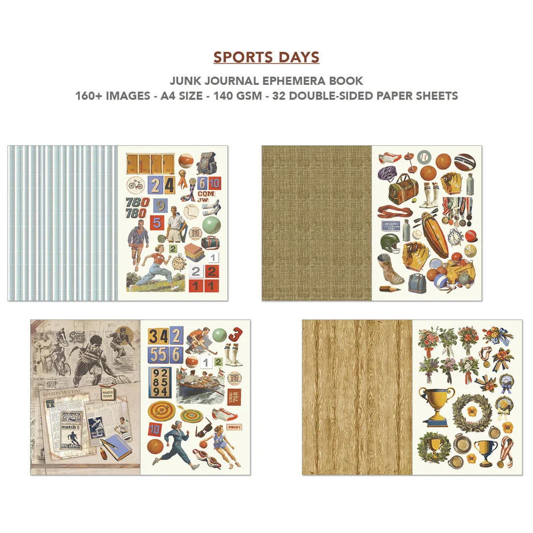 ciao-bella-sports-days-junk-journal-ephemera-book-a4-32-page #3.webp