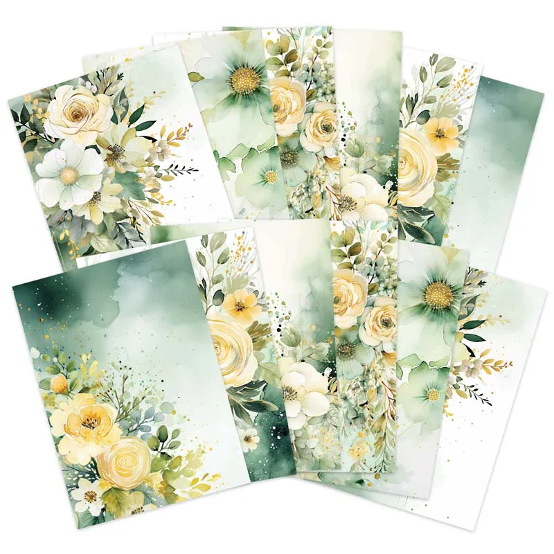 Hunky Dory - Adorable scorable Designer Card Packs - Sage Blooms