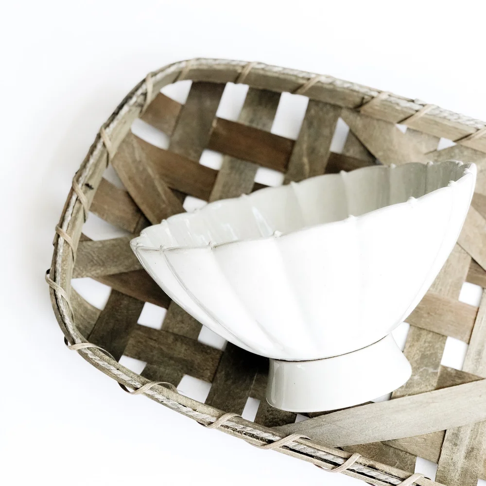 footed bowl + basket tray