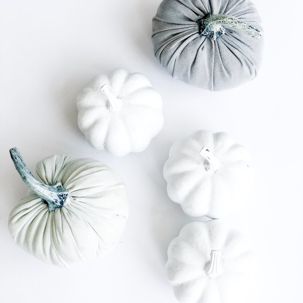 miniature faux pumpkins