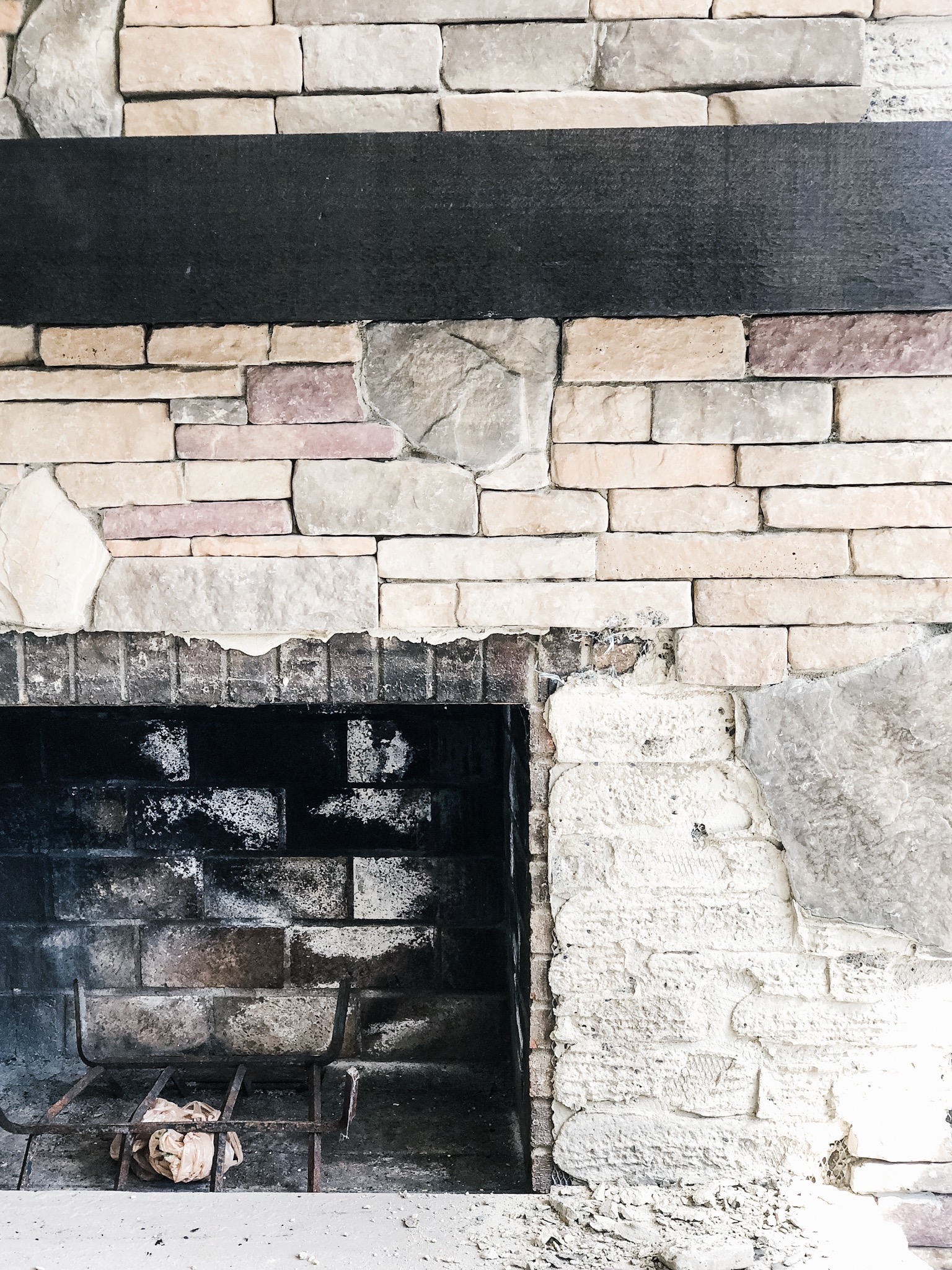 HOW TO REFACE A STONE FIREPLACE (PT. 1)