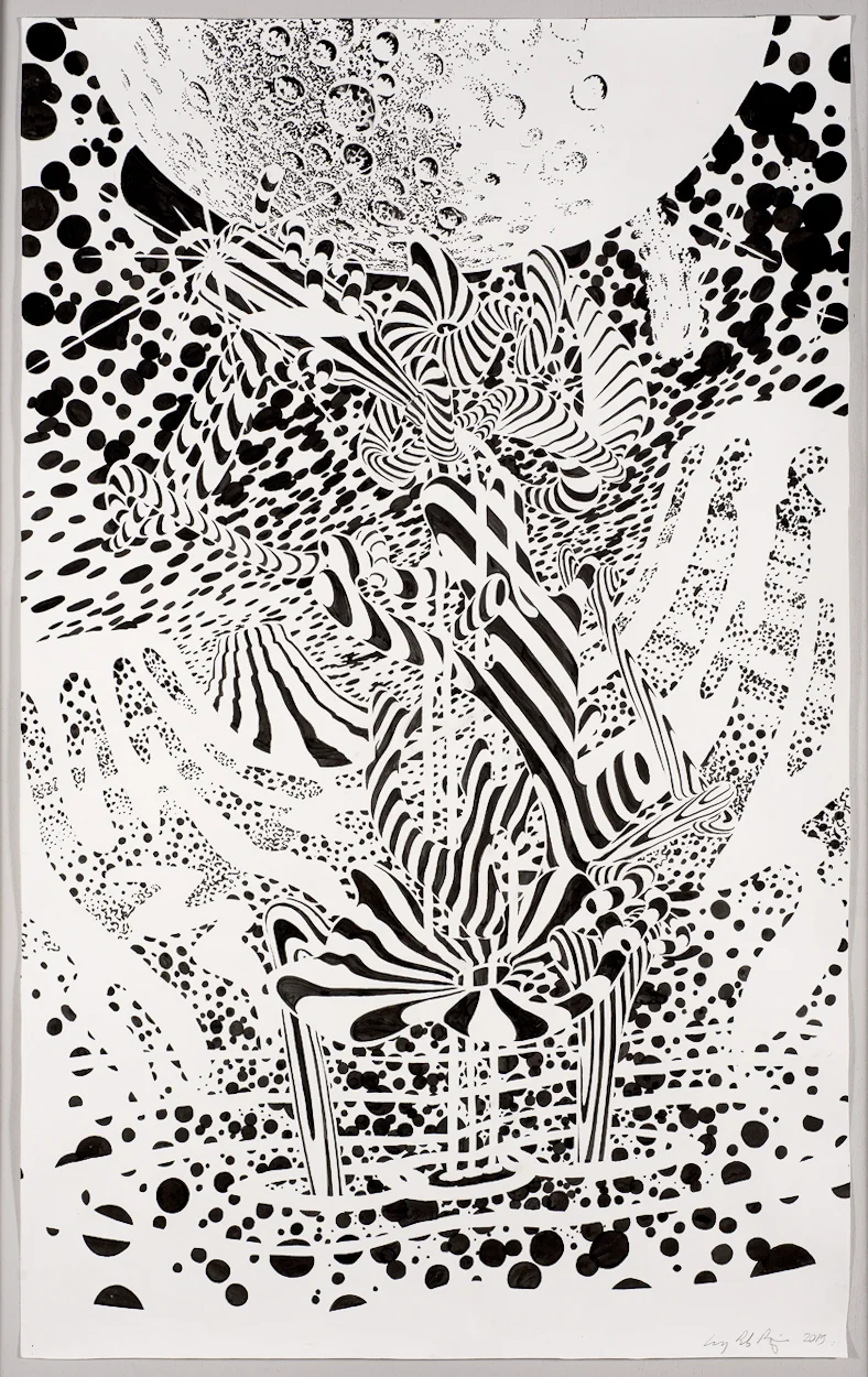 Drinking Bather, 2016, ink on paper