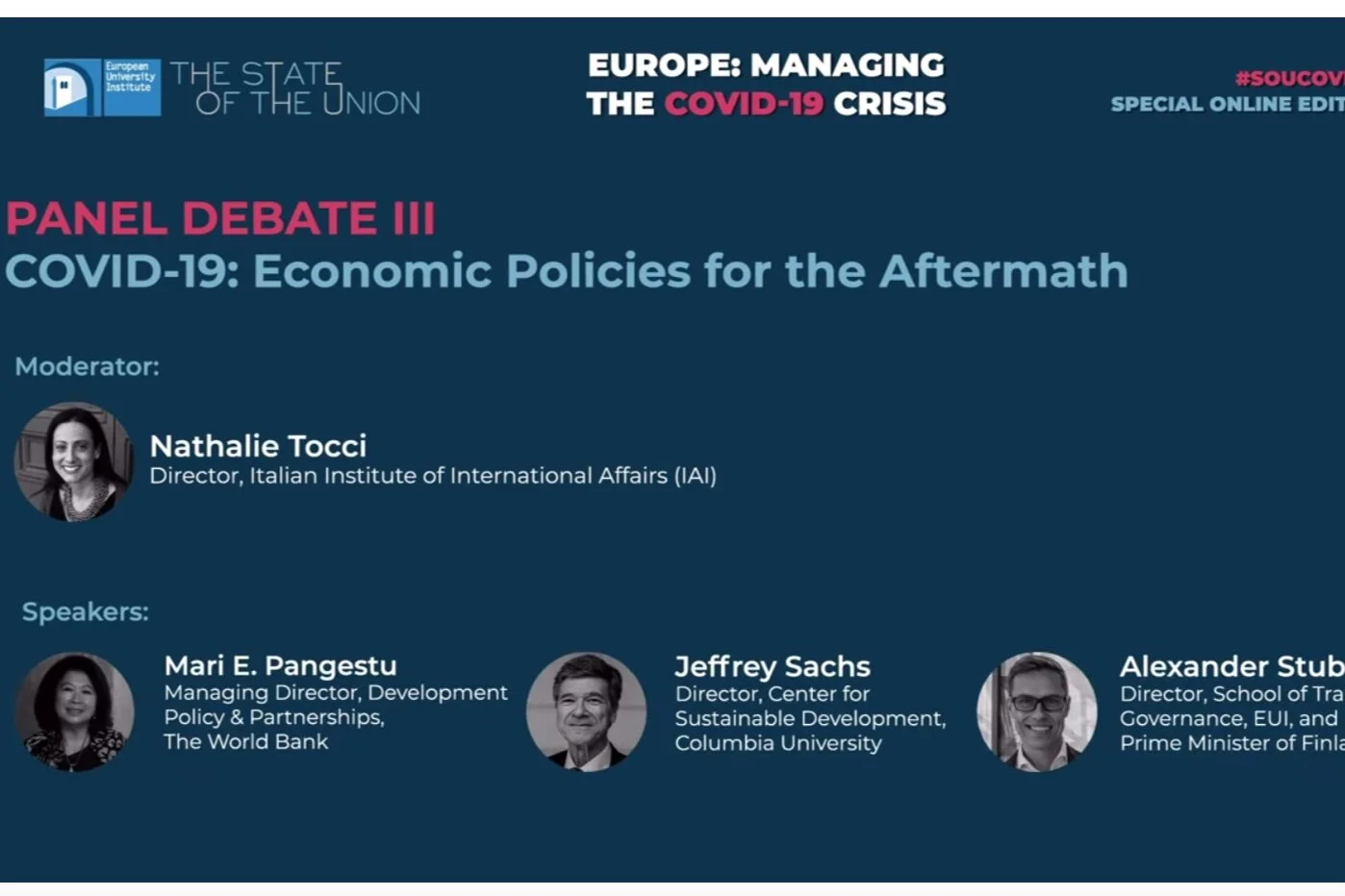 European State of the Union: Panel Debate III: COVID-19: Global Cooperation