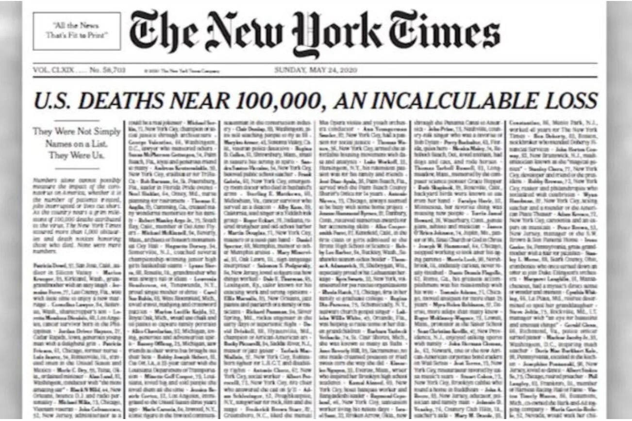 The one vital message of nearing 100,000 US deaths