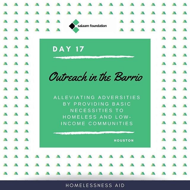 Say Salaam to Outreach in the Barrio, an organization that started from a few concerned Houstonians that decided to work together to serve the most in need around the city. From providing sleeping bags, blankets, and socks for the homeless who face b
