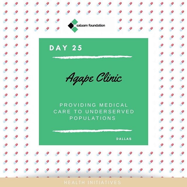 Say Salaam to Agape Clinic! Agape provides quality healthcare services unconditionally to underserved people, seeing approximately 1,500 patients a month. Due to many people losing health coverage recently, Agape has seen an increase in demand for th