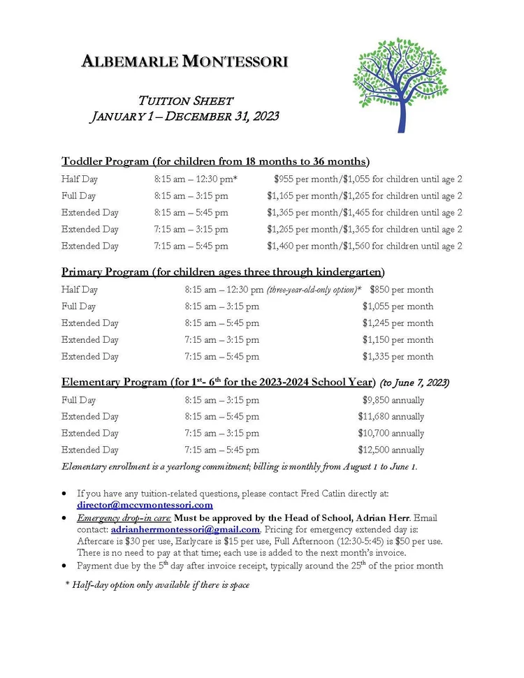Admissions — Albemarle Montessori