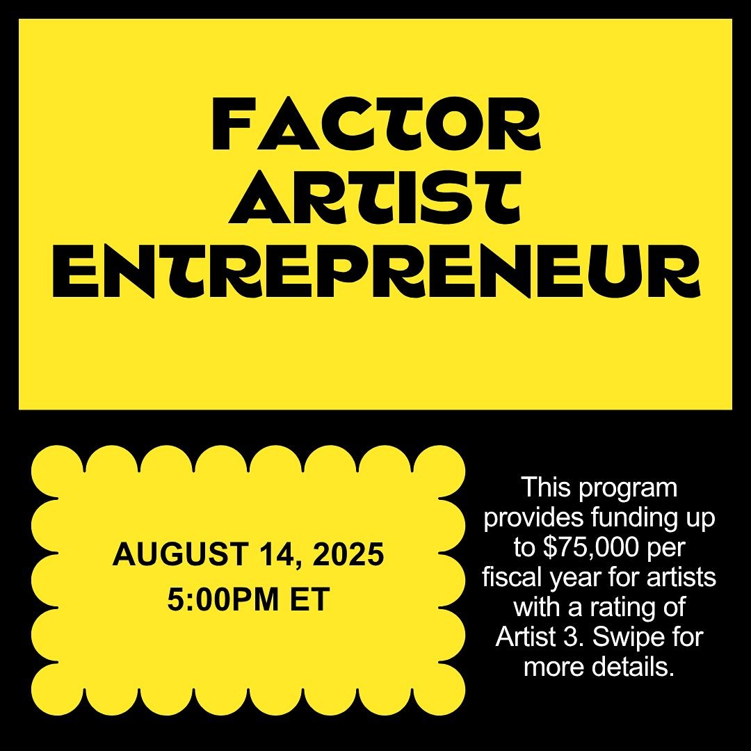 @factorcanada just announced this year&rsquo;s Artist Entrepreneur deadline! Swipe for more details