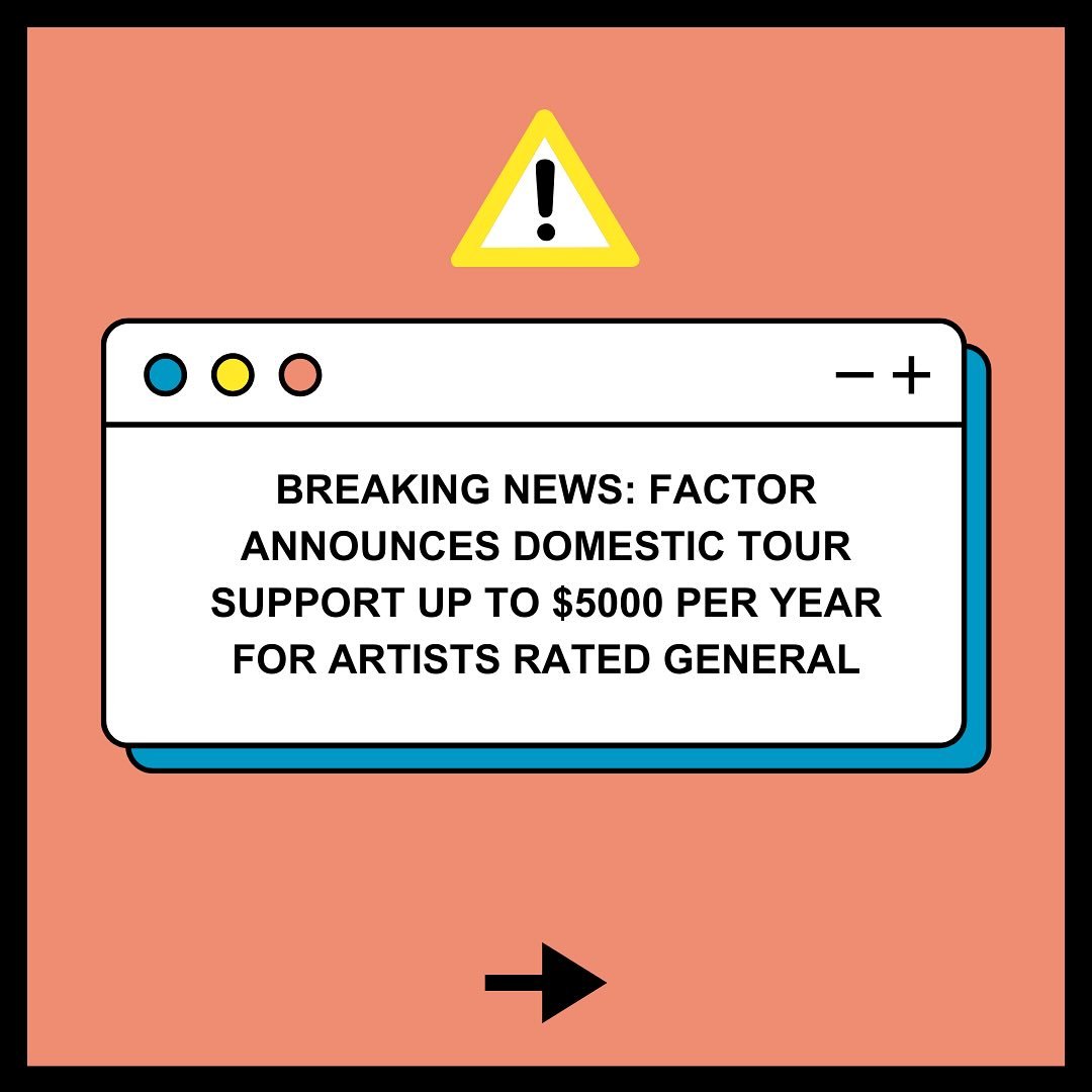 @factorcanada has opened up the Live Performance Touring program to support domestic touring for artists with a lower rating (General). Tour support remains the same for artists rated 2 and 3. Swipe for a summary and check the FACTOR website for full