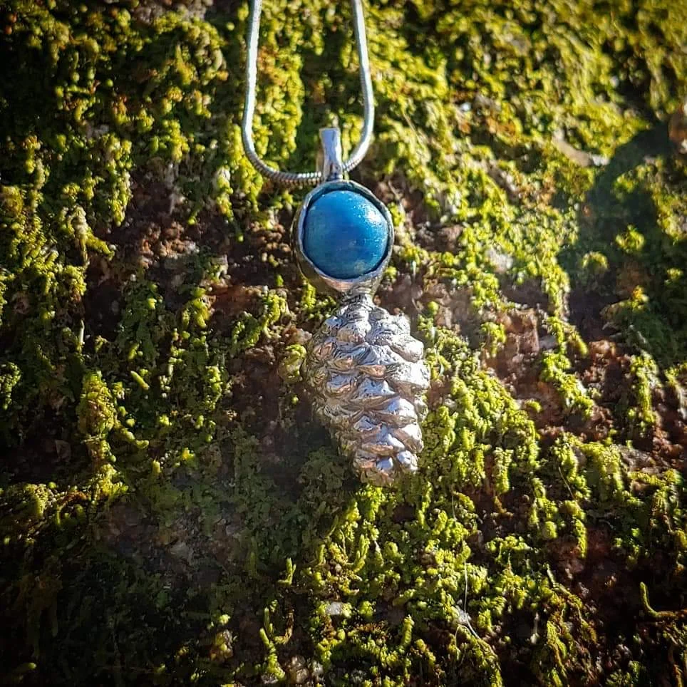 Nickel Plated Brass - Apatite Stone
