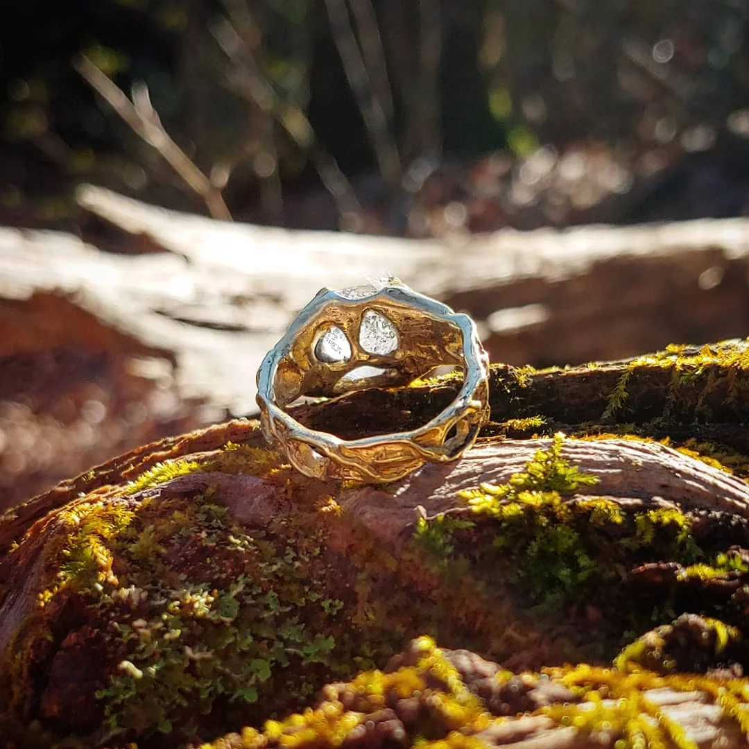 Polished Brass - Herkimer Diamond