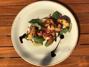 Grilled Peach &amp; Shrimp