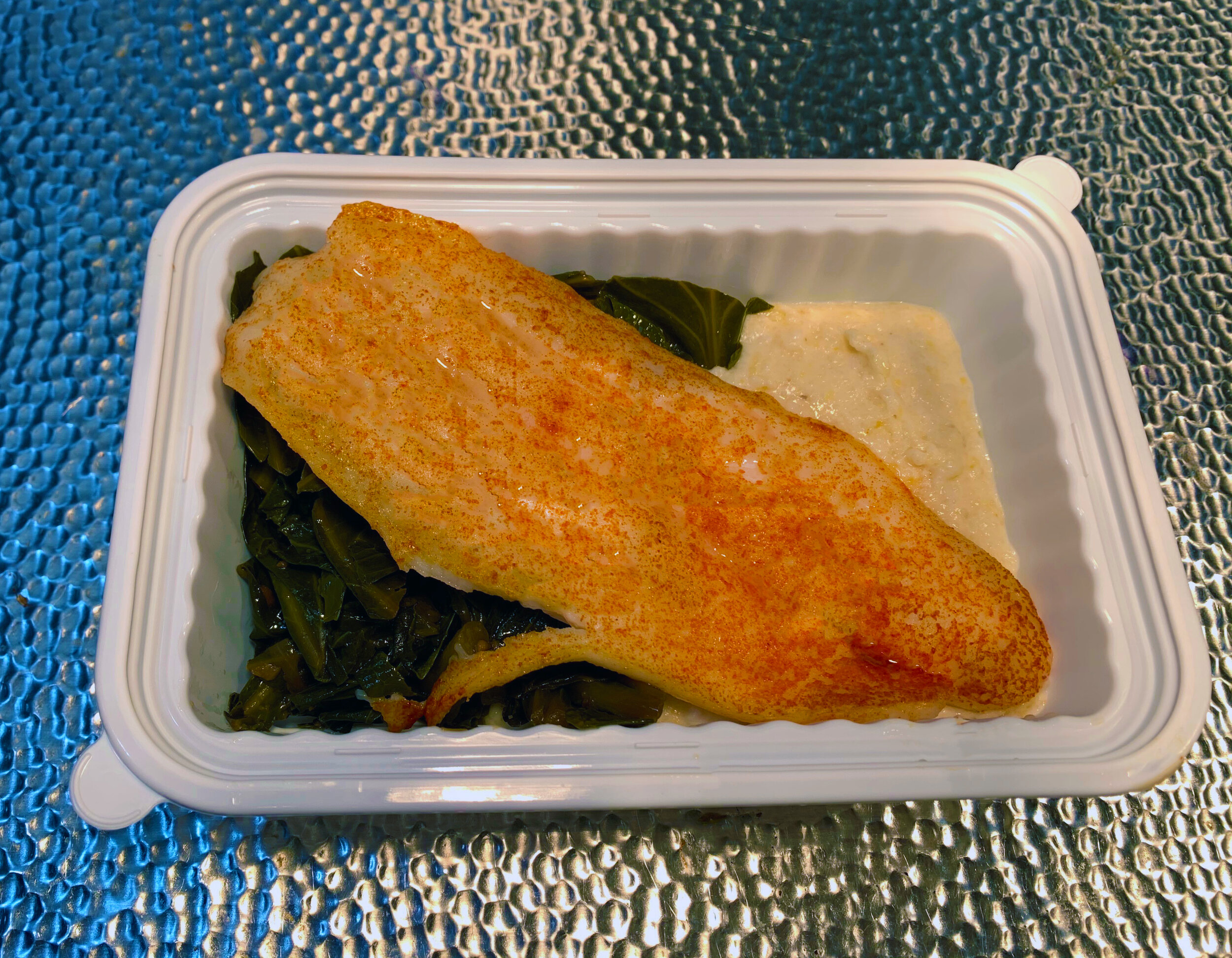 Catfish &amp; Grits with Collard Greens 