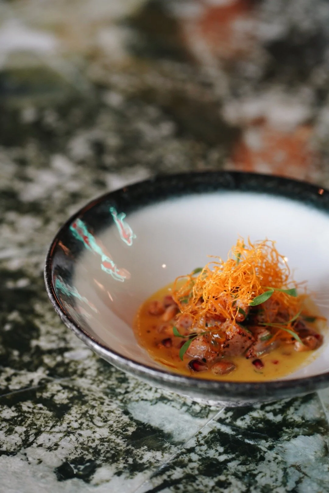 Ceviche de Salmón with Aji Amarillo Leche de Tigre