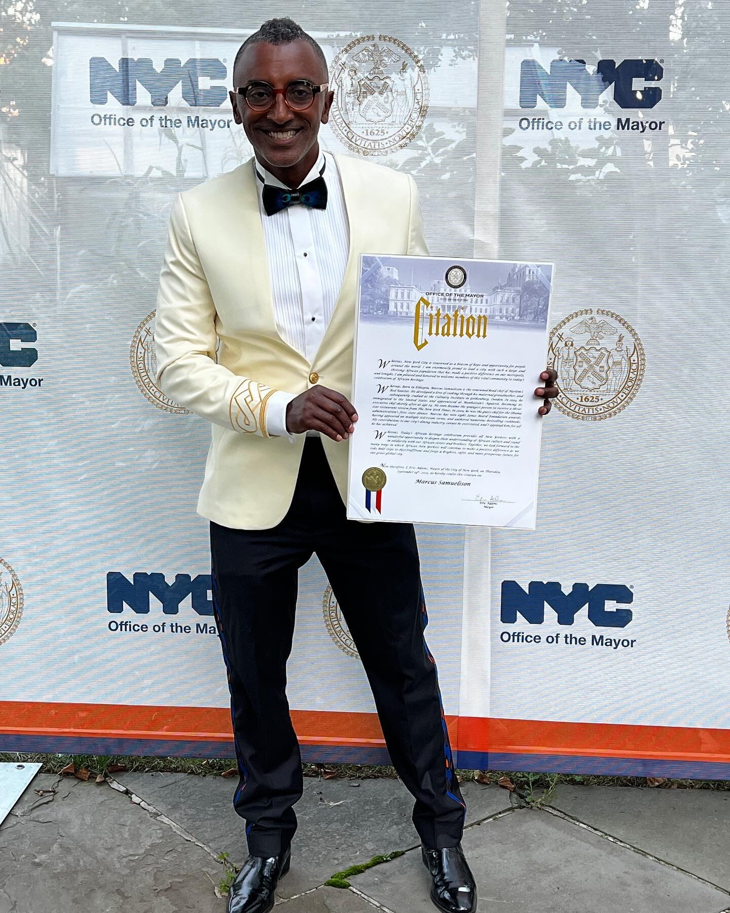 Incredibly honored to be given a citation for positively impacting New York City from @NYCMayor Adams at an African heritage celebration. As he proclaimed, &quot;Together, we take bold steps to forge a  brighter, safer, and more prosperous future for