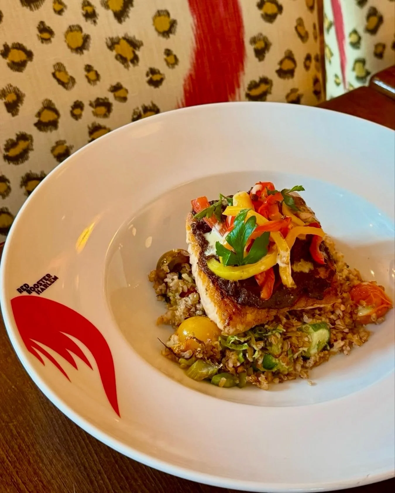 We don&rsquo;t do bland bites at @RoosterHarlem. 

Our Jerk Salmon Bowl has spice from the jerk, brightness from the pepper escovitch, and roasted tomato and sweet corn for balance. Bulgur, cucumber, parsley come in for layers of flavor, texture, and
