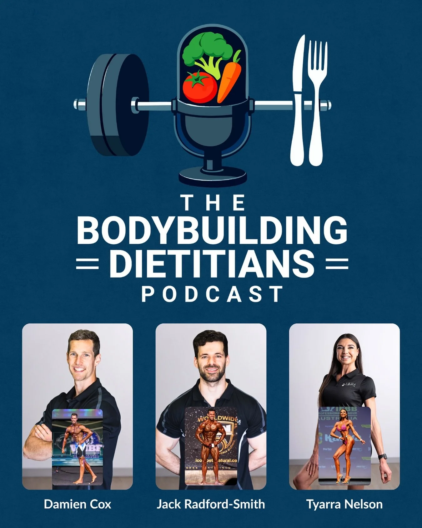 The Bodybuilding Dietitians Podcast is back!

After more than two years, we&rsquo;re excited to return with fresh episodes, available in both audio and video formats across all major platforms, including YouTube.

Join hosts Jack Radford-Smith, Tyarr