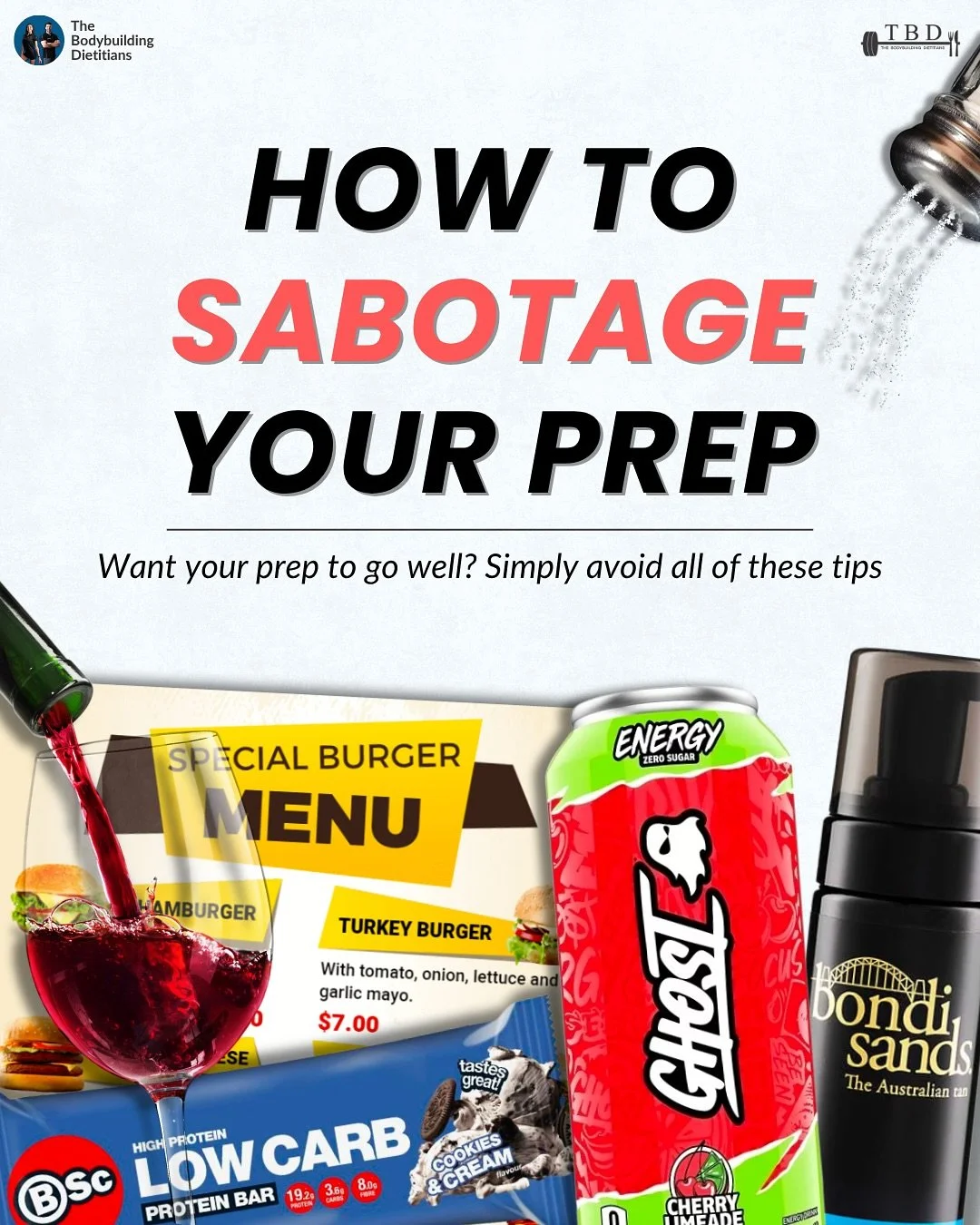 The WORST prep advice you&rsquo;ll ever get (please don&rsquo;t follow it).

Alright, sarcasm aside, the point here is to highlight how surprisingly common some of these mistakes still are in the bodybuilding world. Prep is already one of the most de