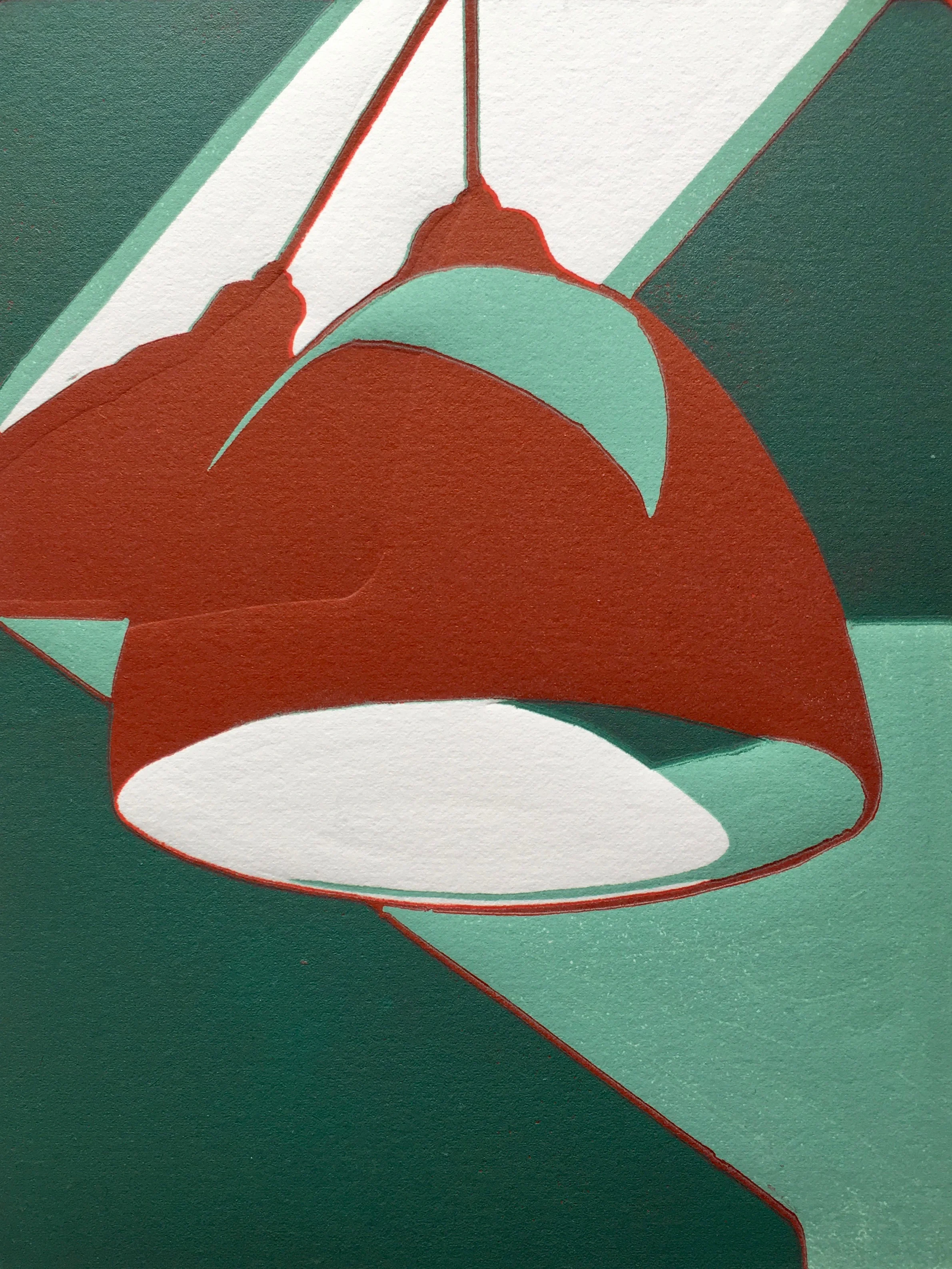 Red Shade linocut print Aric Russom