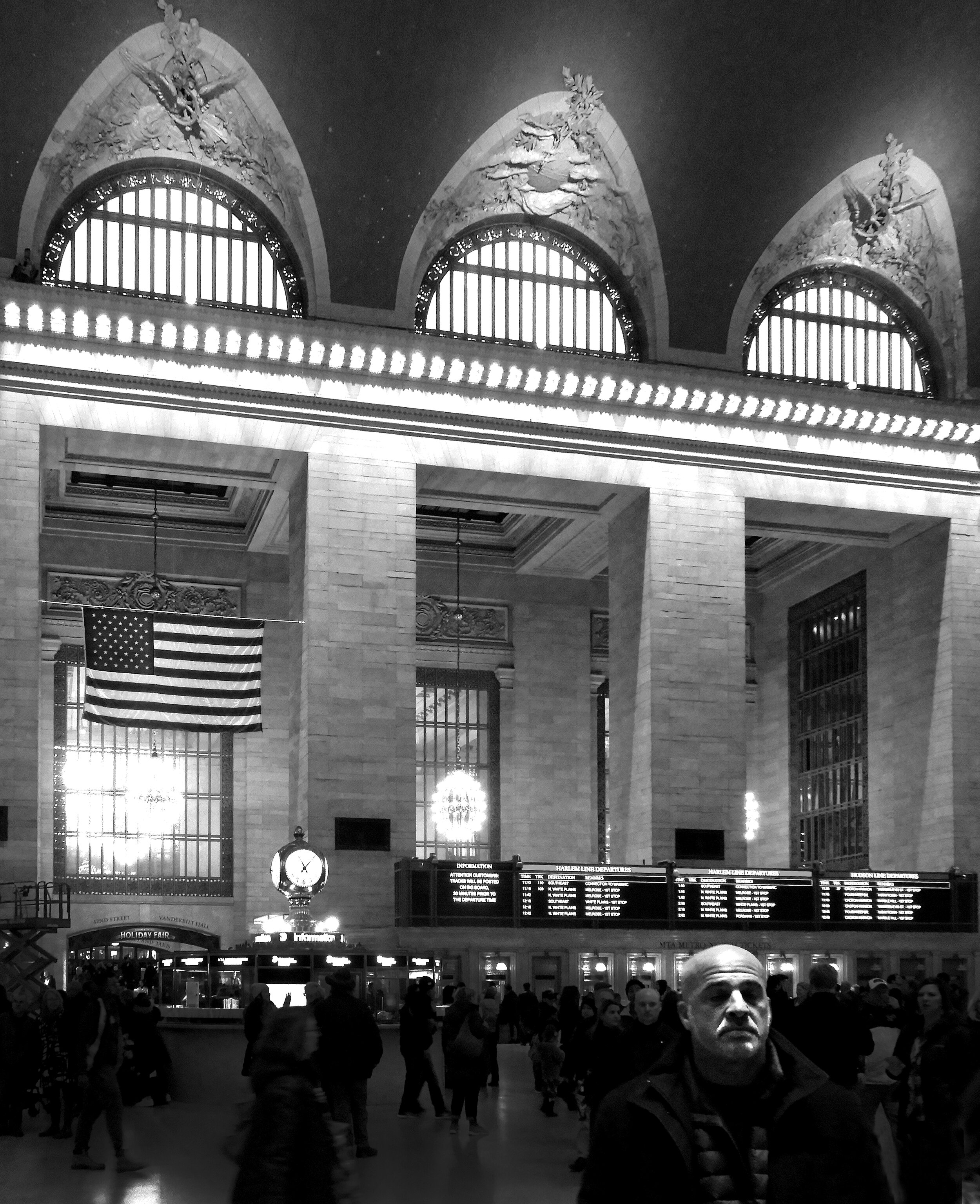 Meditating Man, Grand Central Station NYC 2020